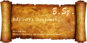 Bánffi Szulamit névjegykártya